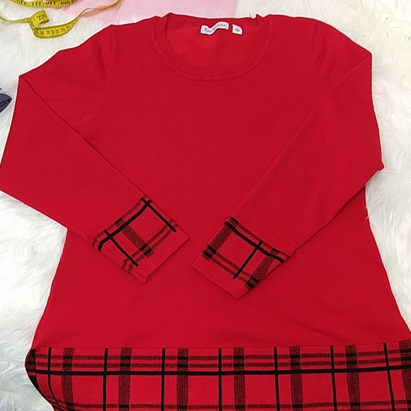 NWOT✨Kim Rogers Long-Sleeve Red Sweater Top sz L - Picture 3 of 8
